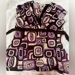 Geometric Purple and Black Top
